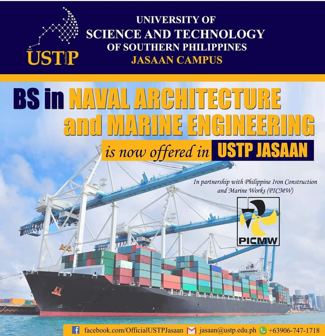 USTP Jasaan will be offering BS in Naval Architecture and Marine