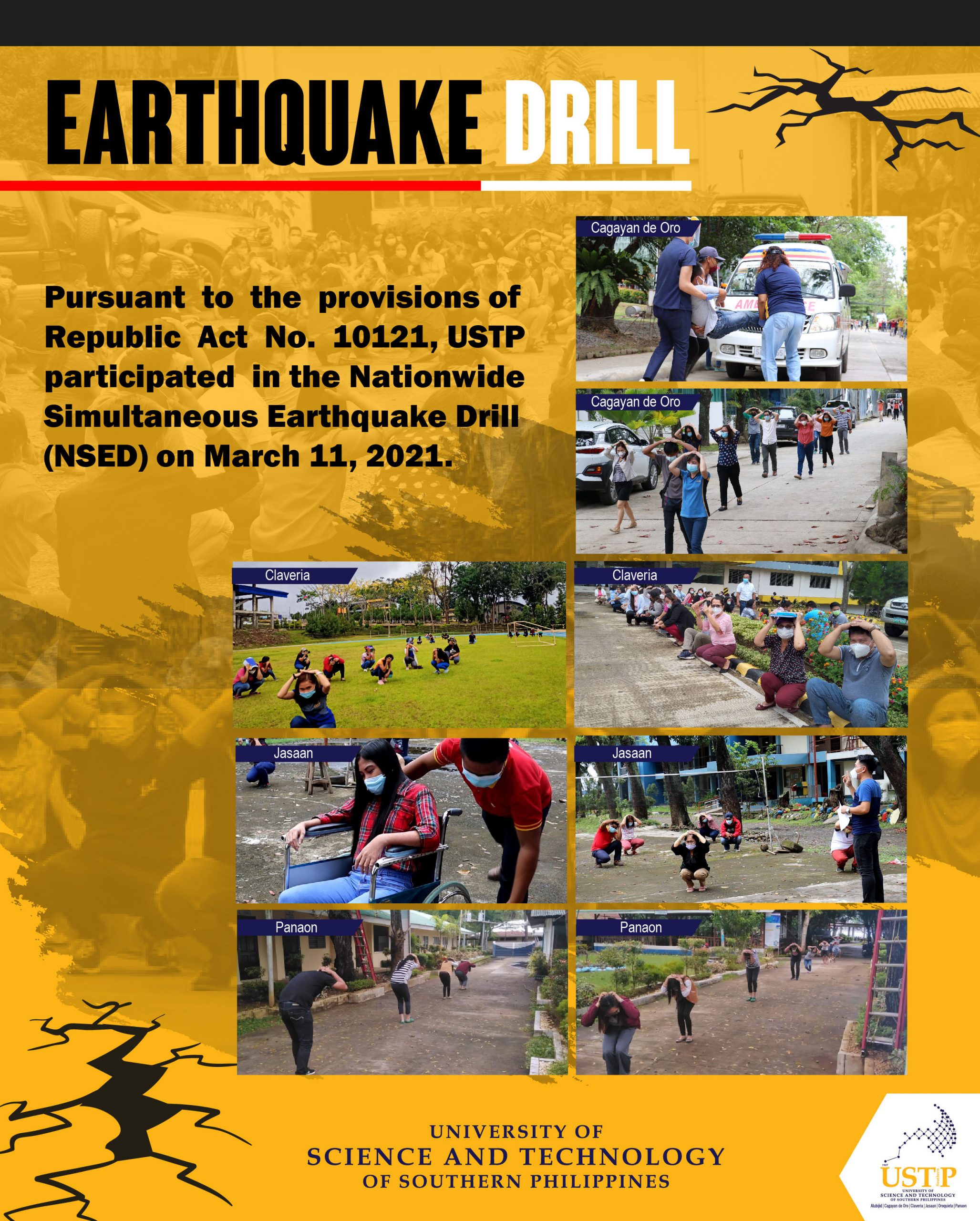 USTP participates in nationwide earthquake drill University of