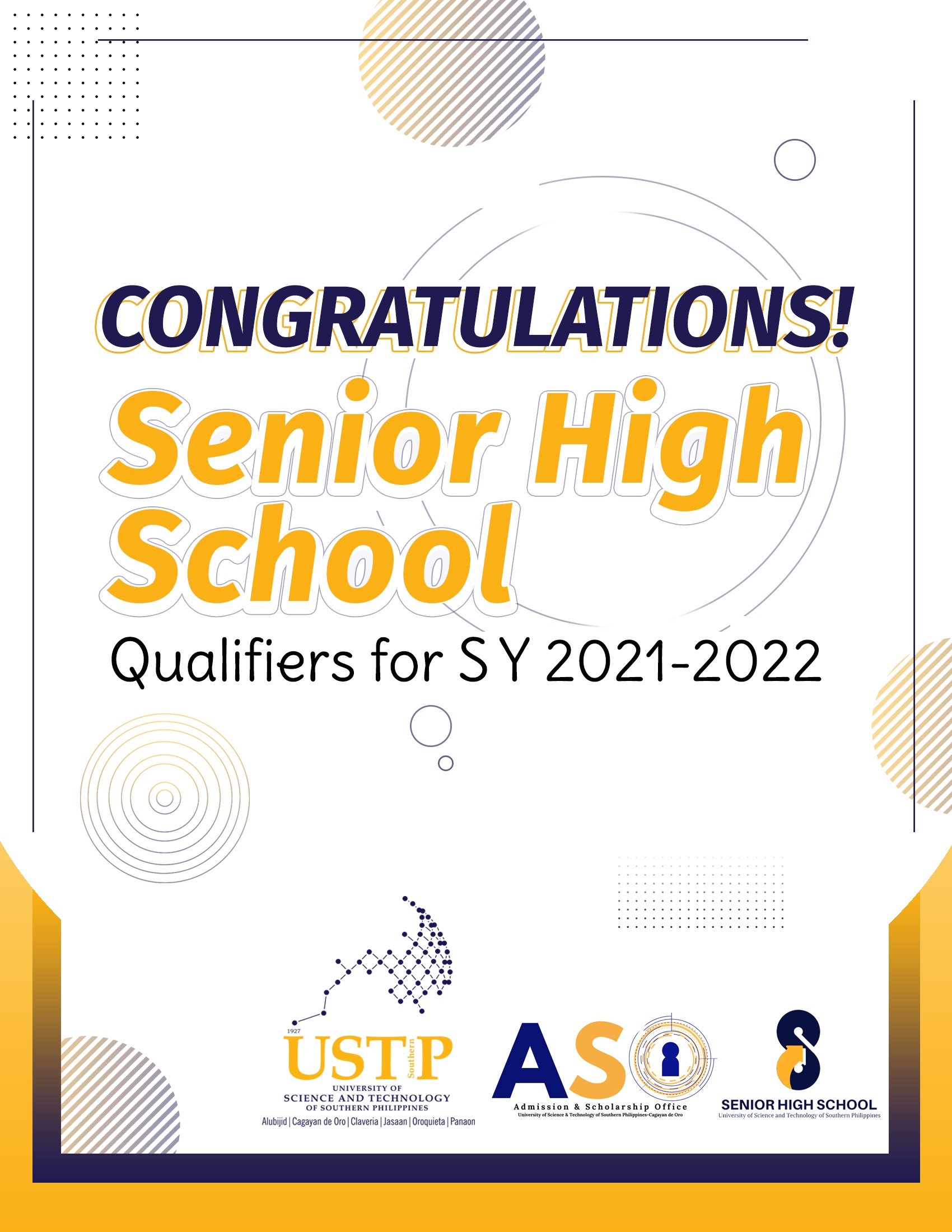 USTP CDO Senior High School Qualifiers for SY 20212022 University of