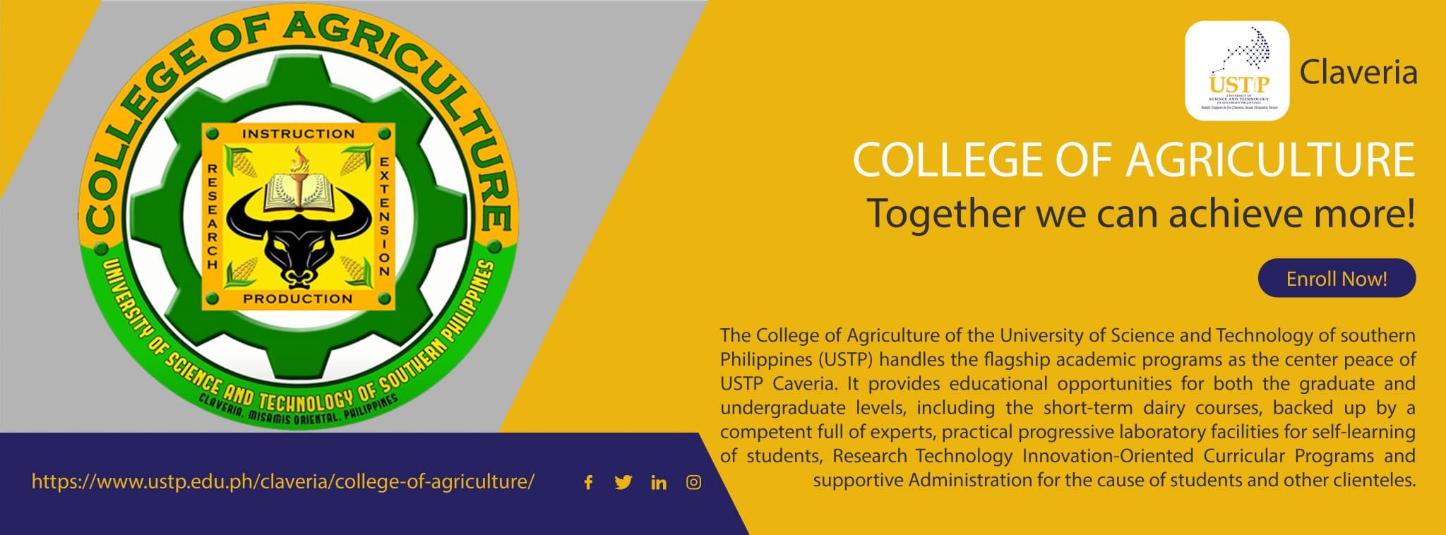 cover photo of USTP Claveria College of Agriculture
