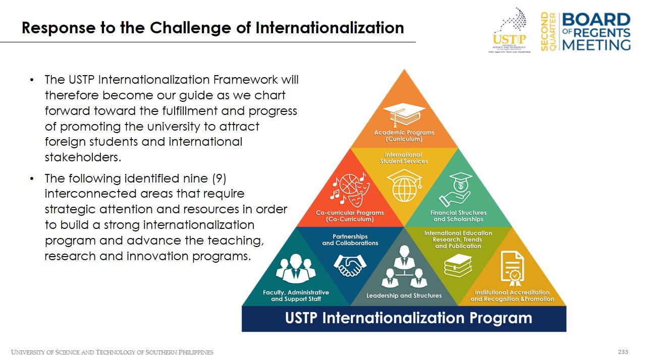 USTP's Framework on Internationalization Program