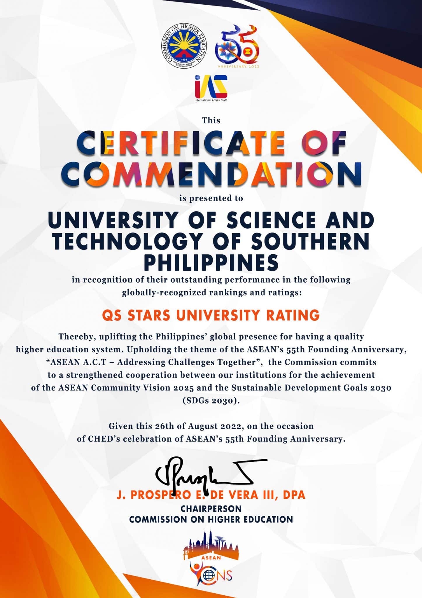 USTP Recognized at CHED's ASEAN ICONS - University of Science and ...