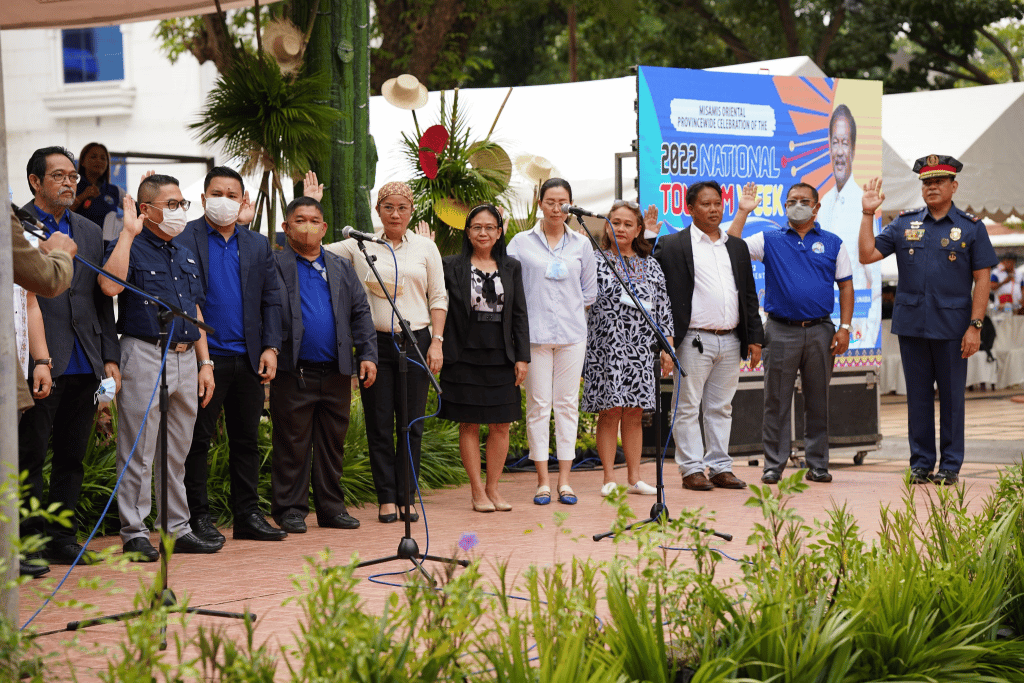 Members of the Provincial Tourism Council of Misamis Oriental during their oathtaking ceremony.