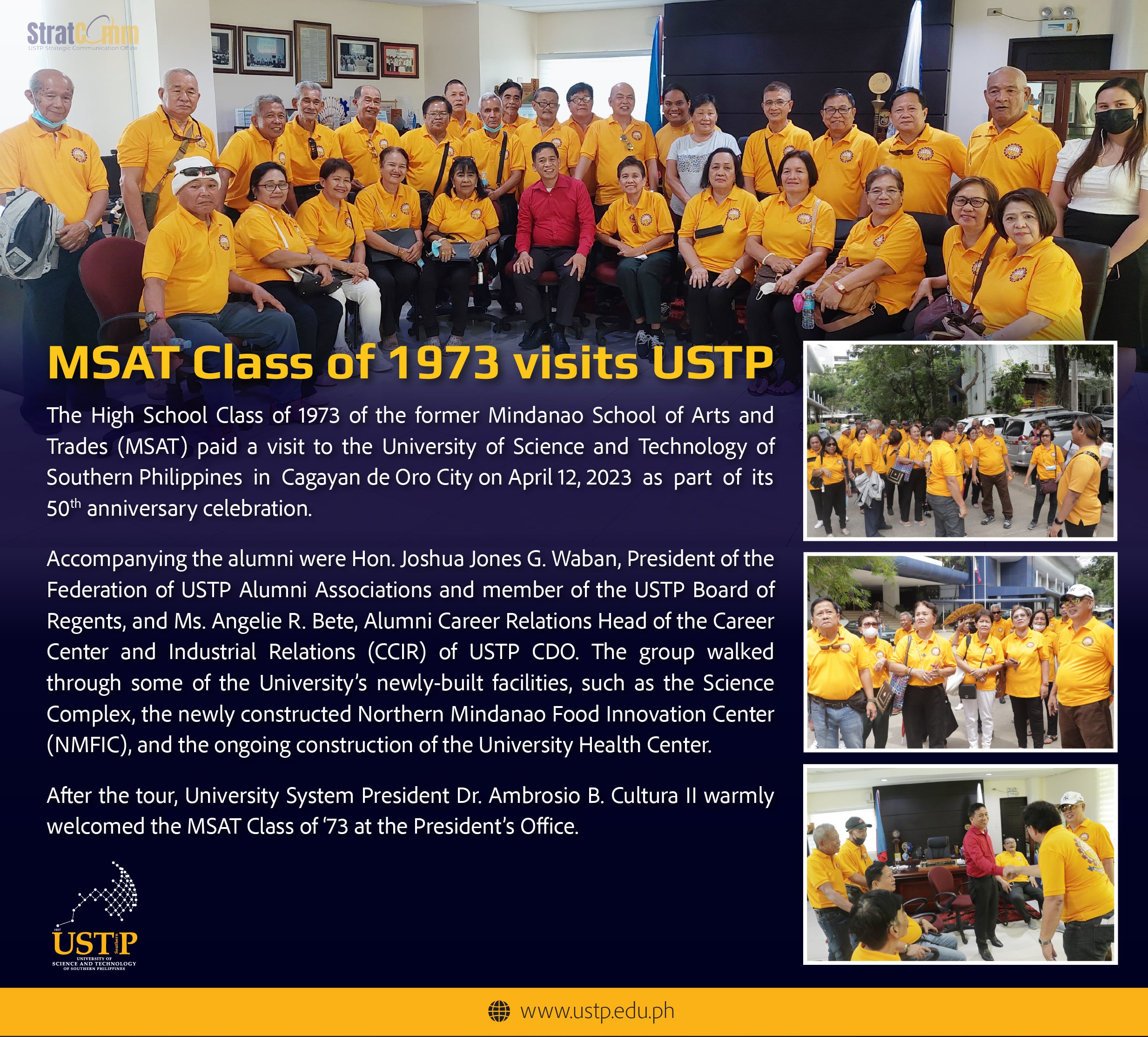 MSAT Class of 1973 visits USTP