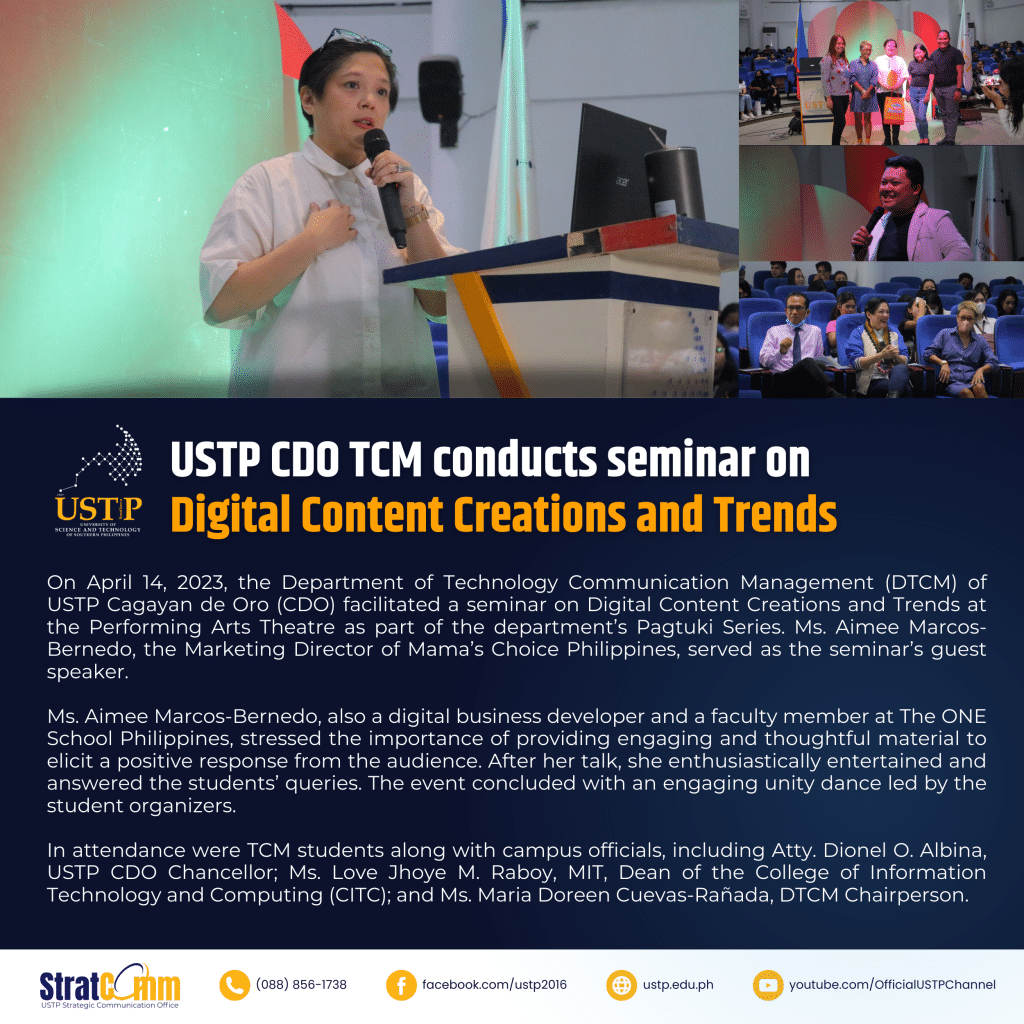 USTP TCM conducts seminar on Digital Content Creations and Trends