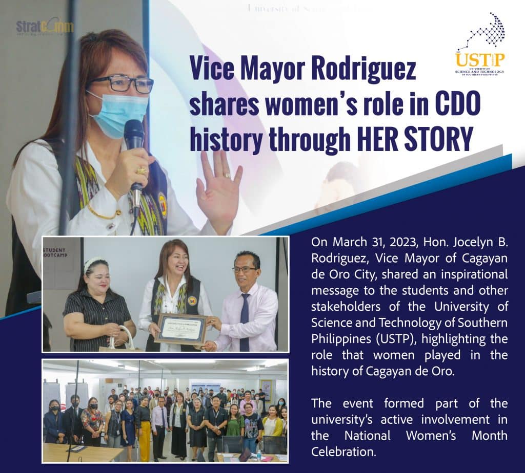 Vice Mayor Rodriguez shares women's role in CDO history.