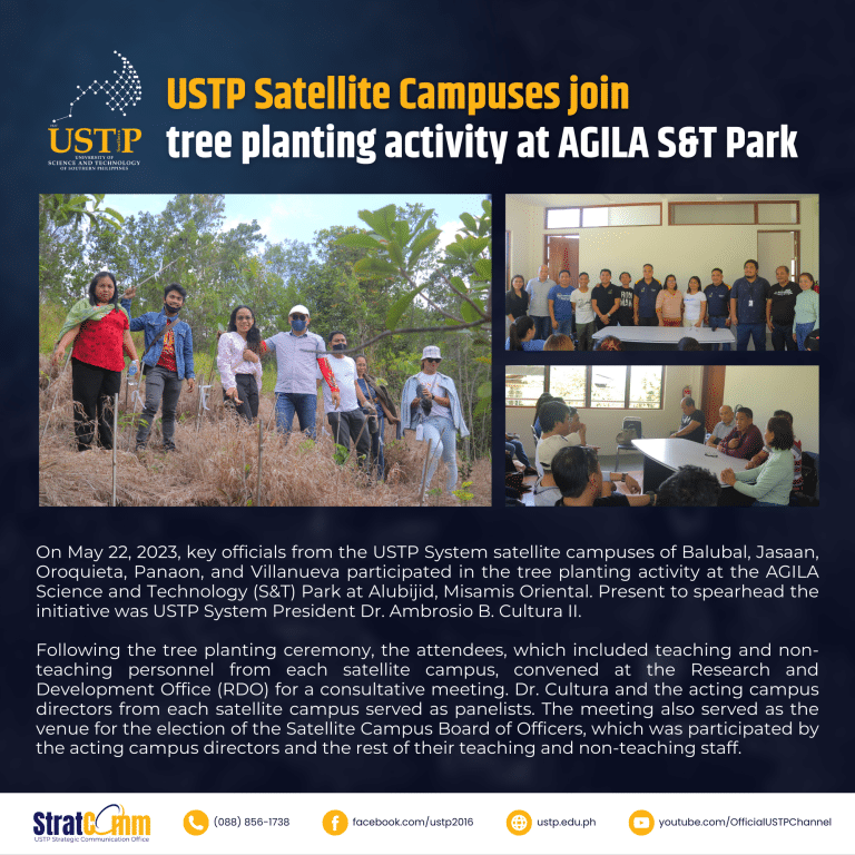 USTP Satellite Campuses join annual Tree Planting Activity at USTP Alubijid