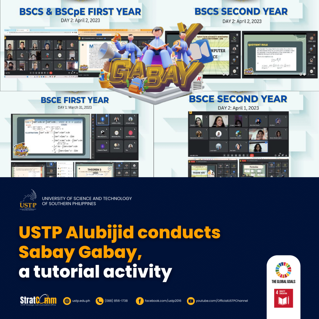 USTP Alubijid conducts Sabay Gabay, a tutorial activity