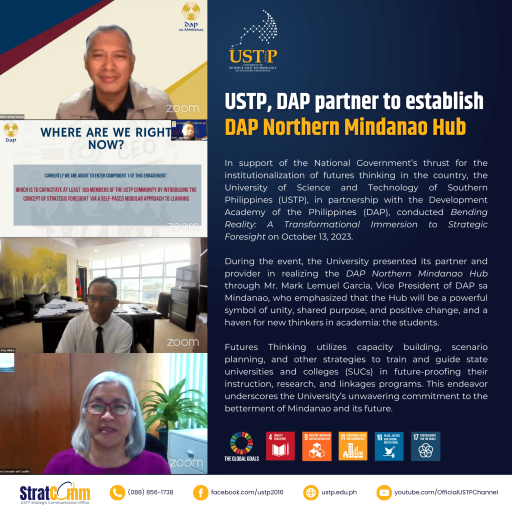 USTP, DAP partner to establish DAP Northern Mindanao Hub