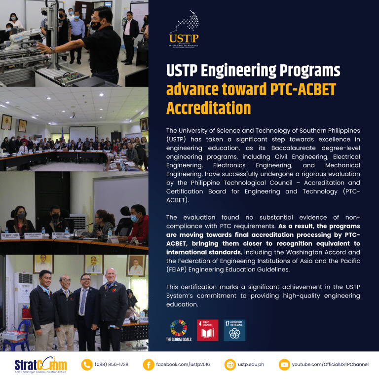 USTP Engineering Programs advance toward PTC-ACBET Accreditation