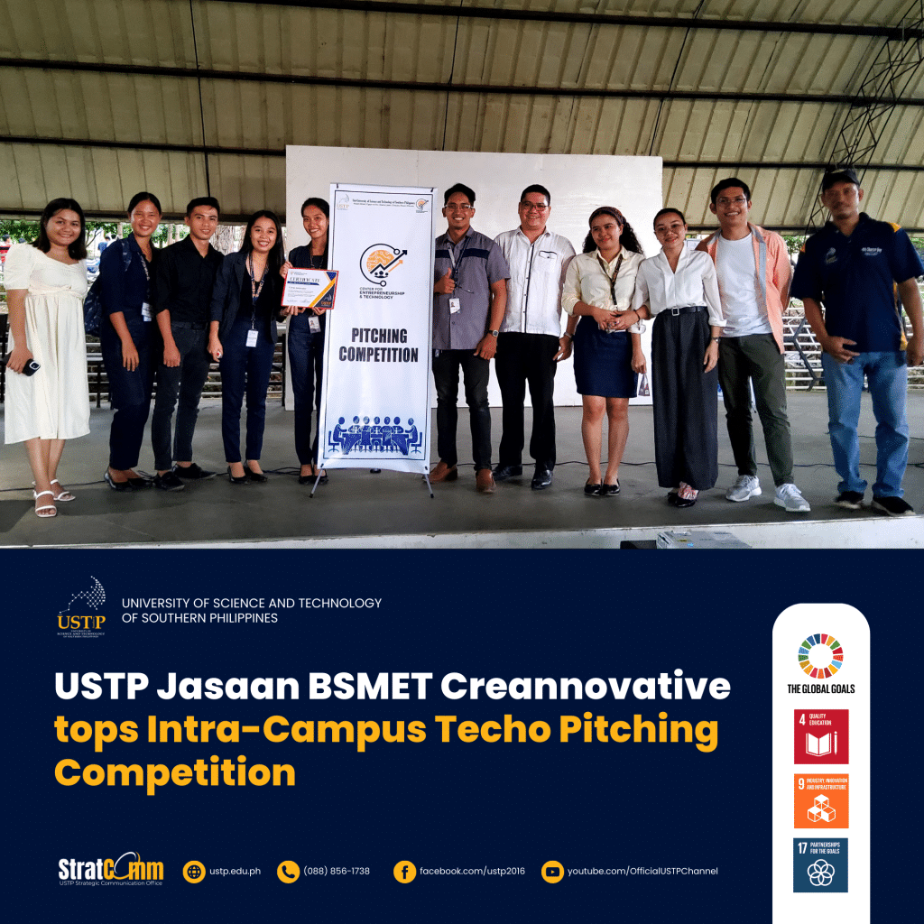 USTP Jasaan BSMET Creannovative tops Intra-Campus Techo Pitching Competition