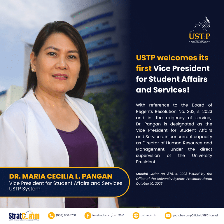 USTP welcomes its first Vice President for Student Affairs and Services VPSAS