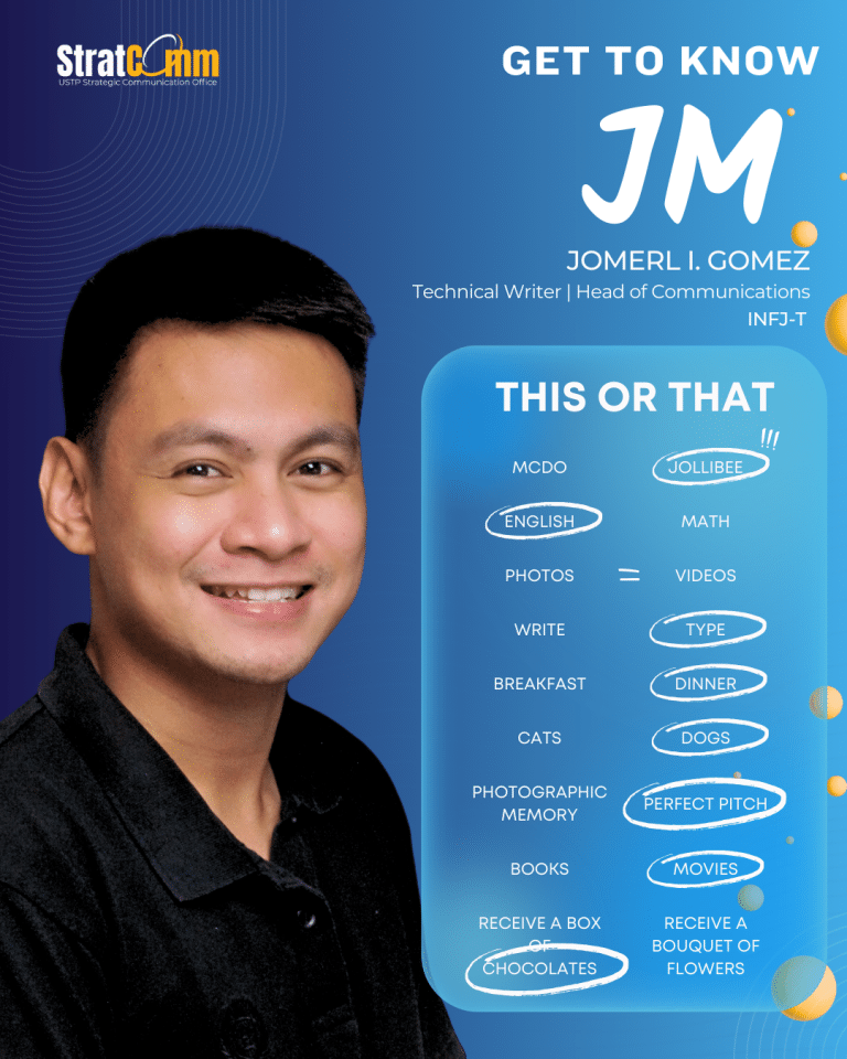 Jomerl I. Gomez - STRATCOMM Head of Communication, Technical Writer