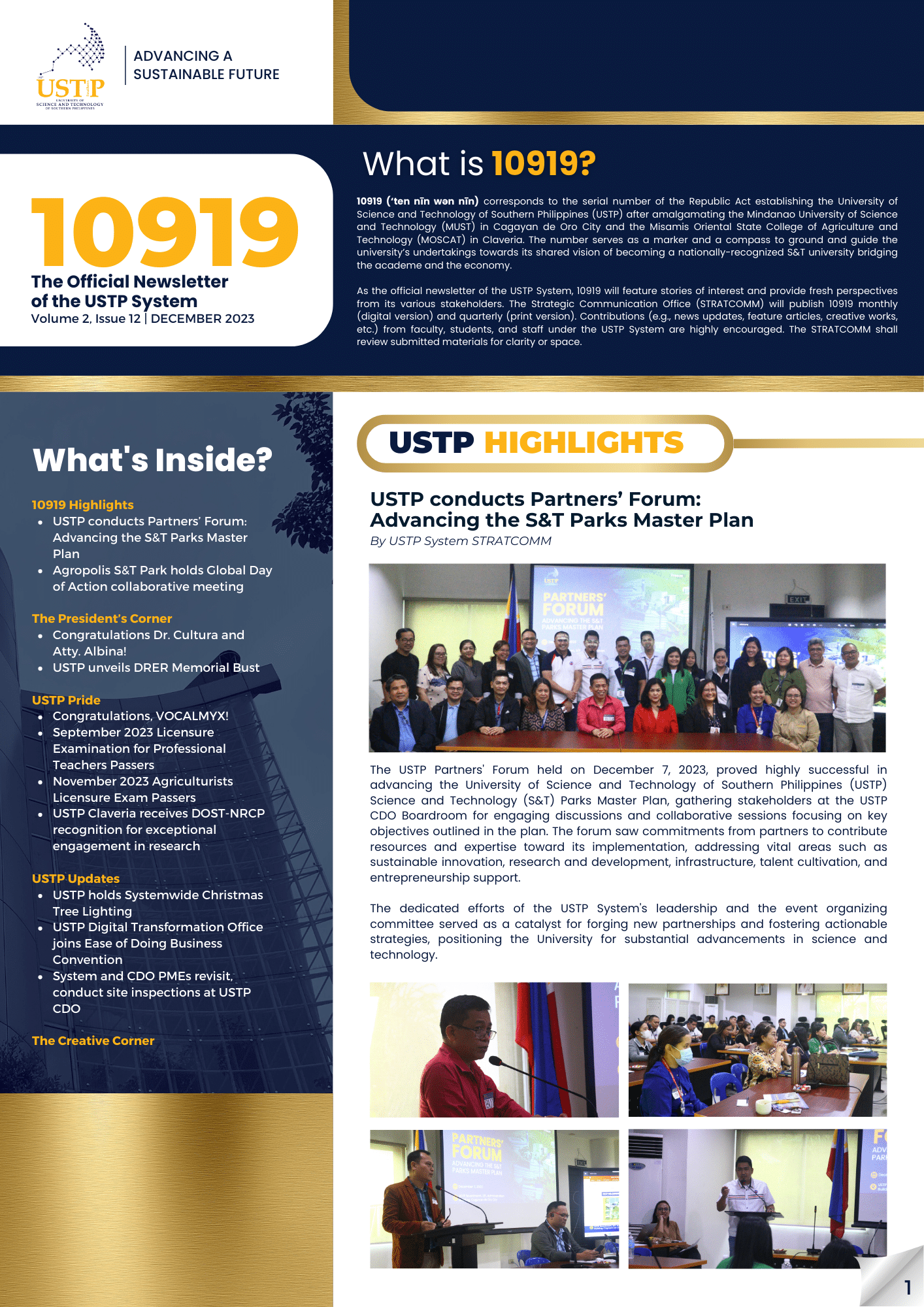 Ustp Header USTP Newsletters - University of Science and Technology of Southern ...