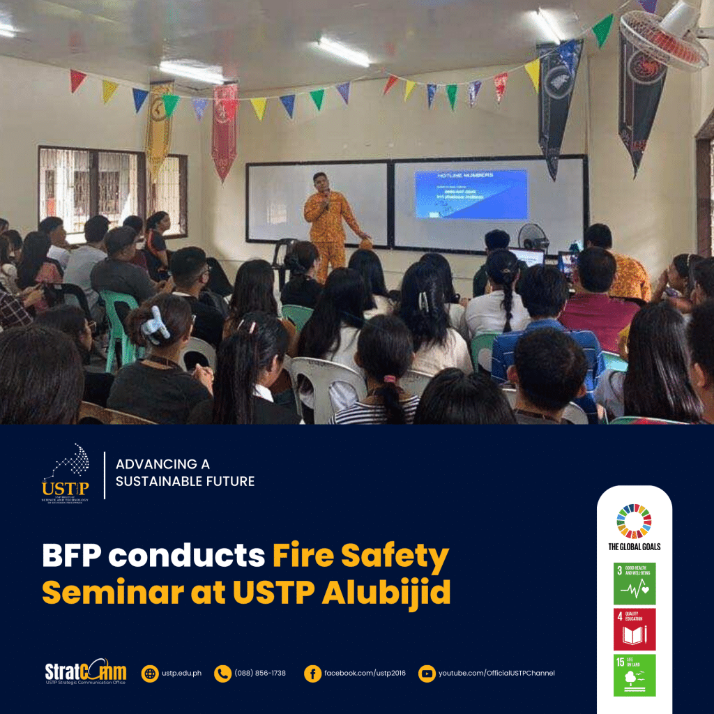 BFP conducts Fire Safety Seminar at USTP Alubijid
