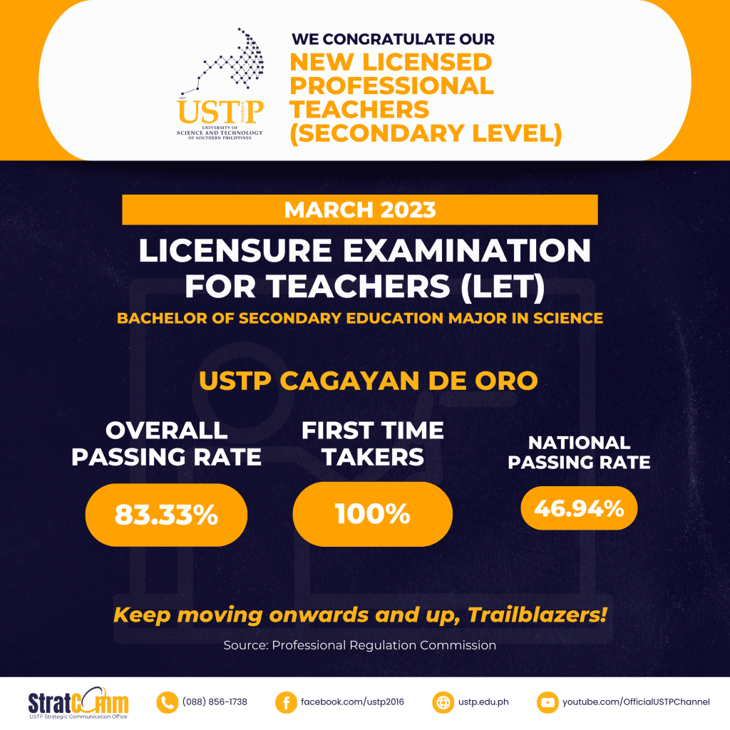 New Licensed Professional Teachers (March 2023 - USTP Cagayan de Oro - BSED Science)