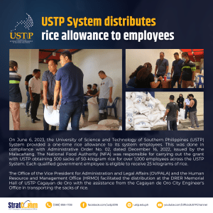 USTP System distributes rice allowance to employees