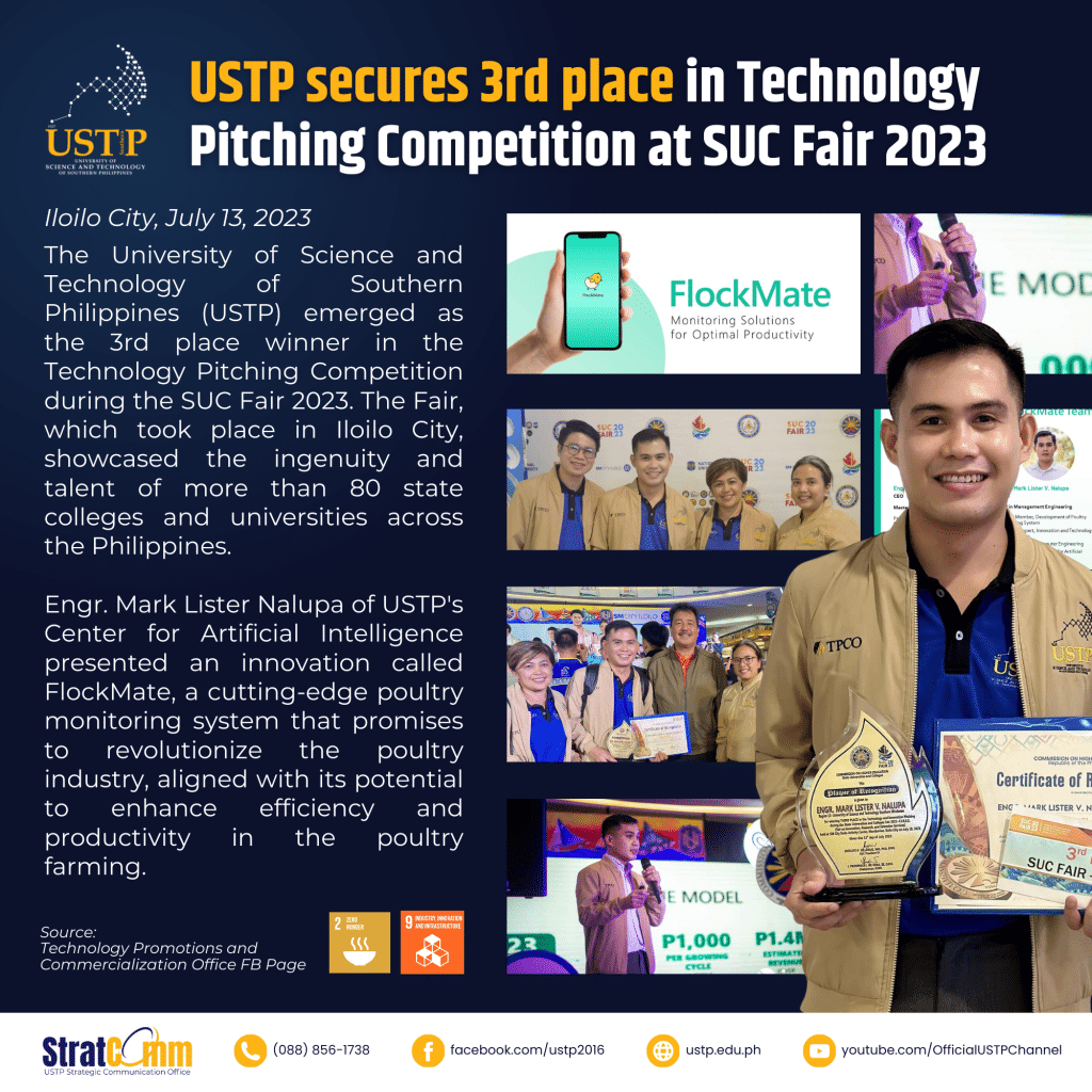 USTP secures 3rd place in Technology Pitching Competition at SUC Fair 2023