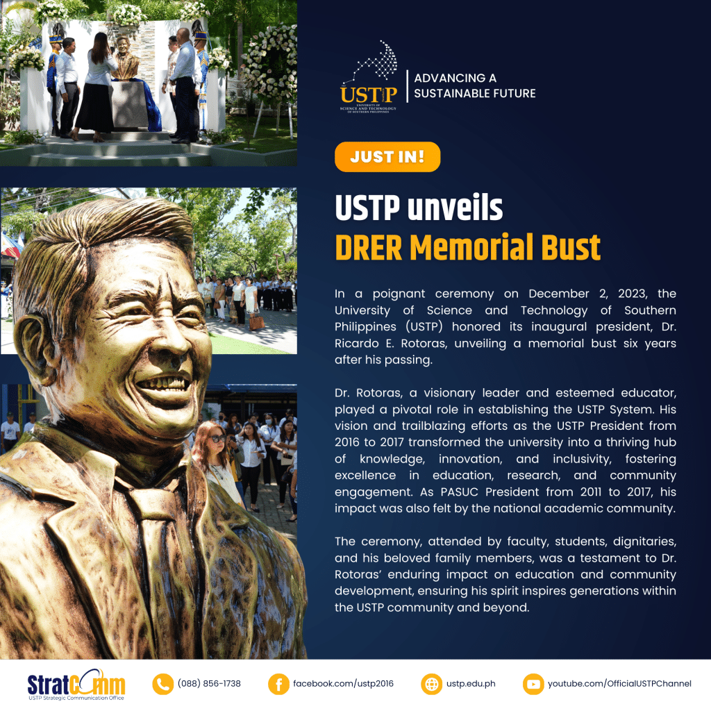 USTP unveils DRER Memorial Bust