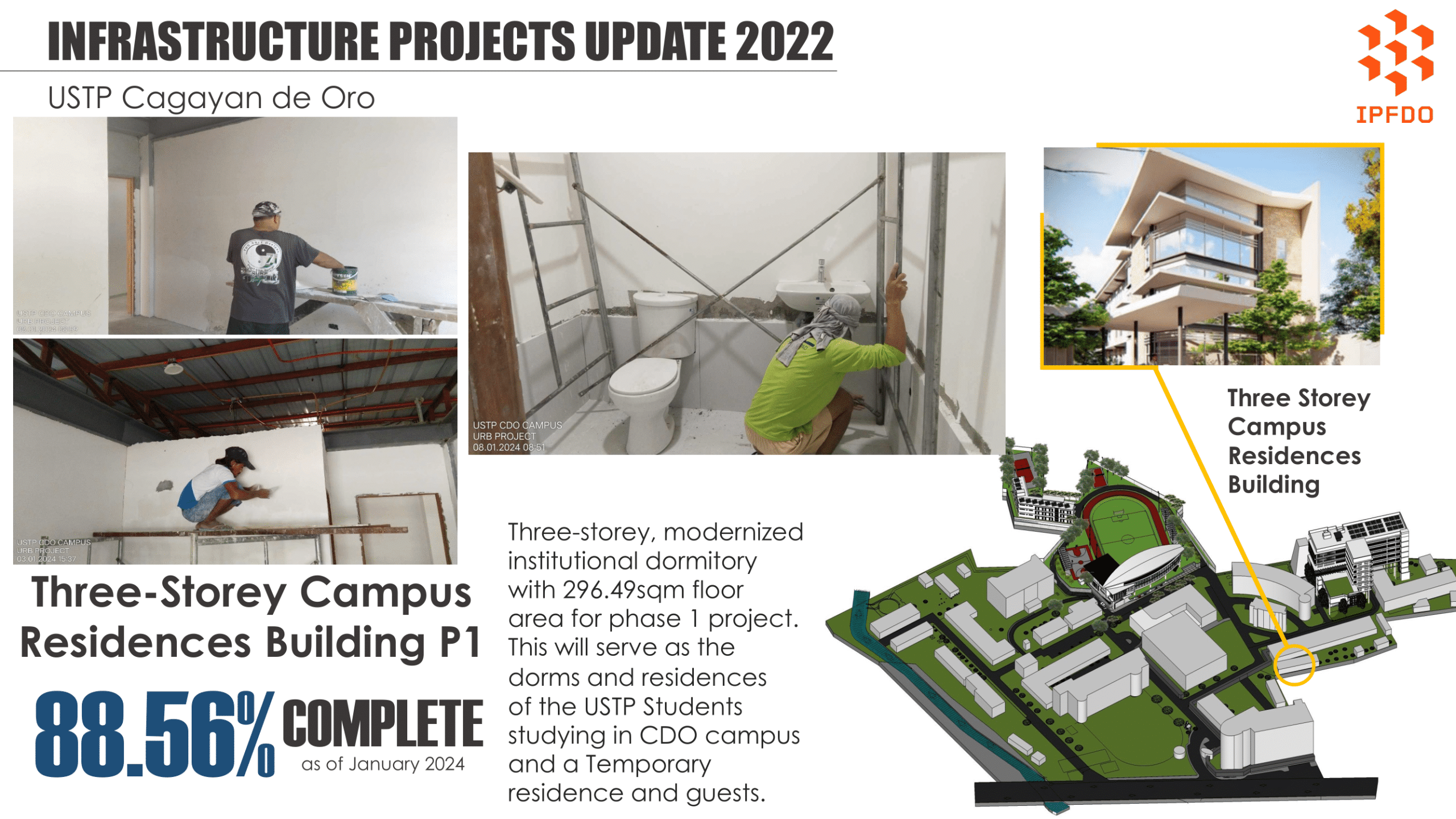 Three-Storey Campus Residences Building (Phase 1) - USTP Cagayan de Oro