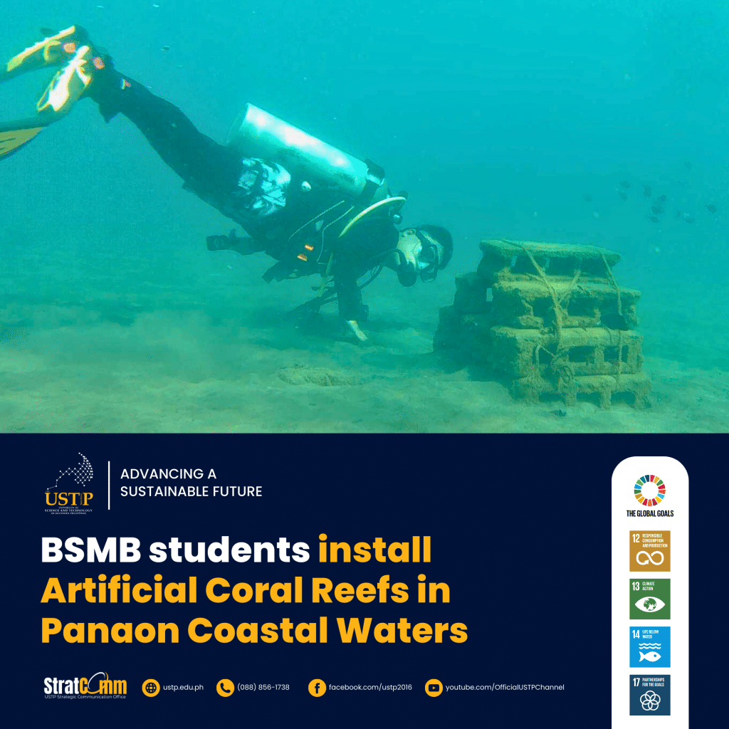BSMB students install Artificial Coral Reefs in Panaon Coastal Waters