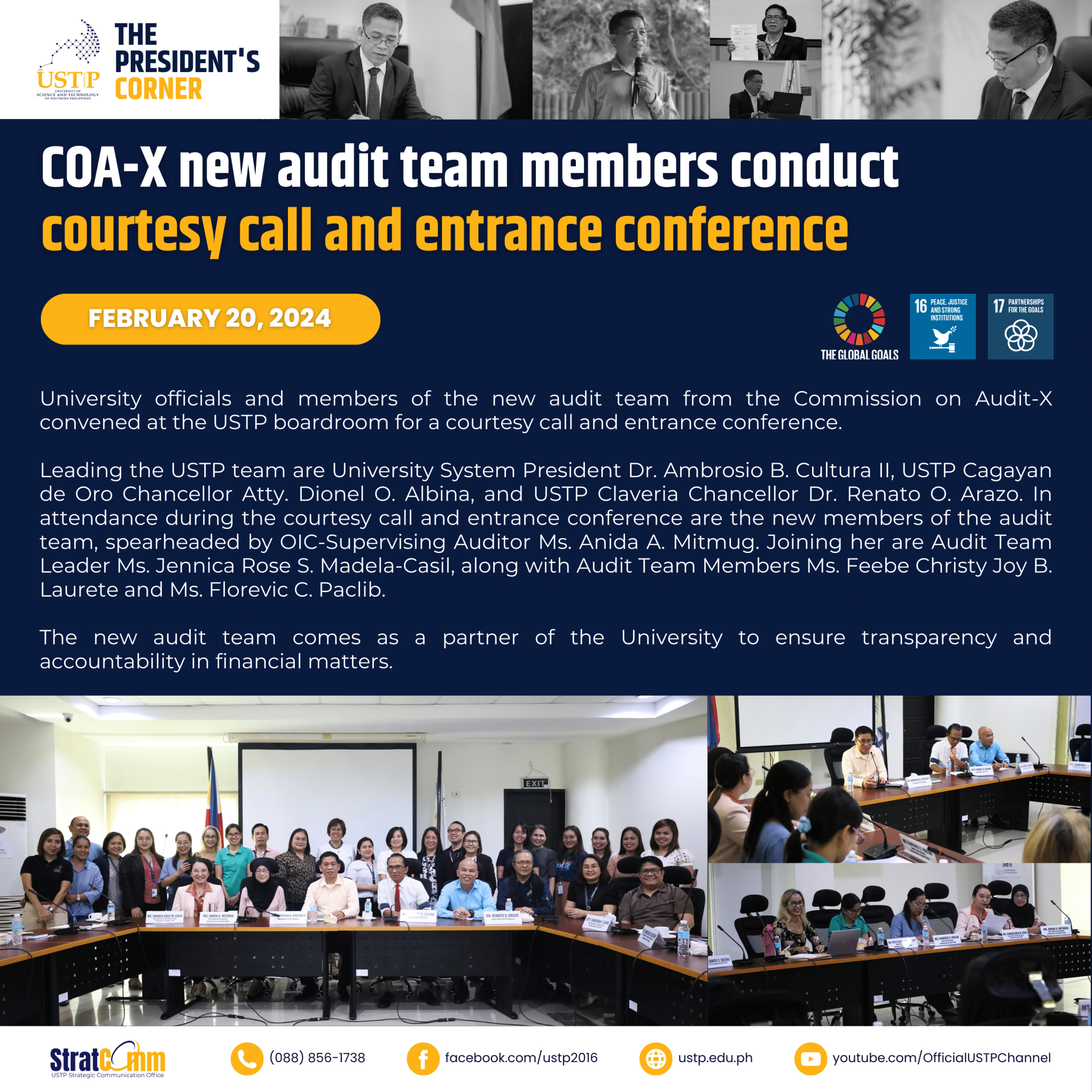 COAX new audit team members conduct courtesy call and entrance