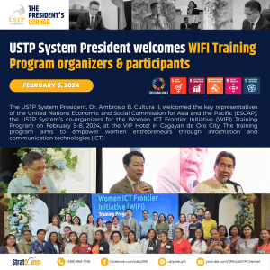 USTP System President welcomes WIFI Training Program organizers & participants