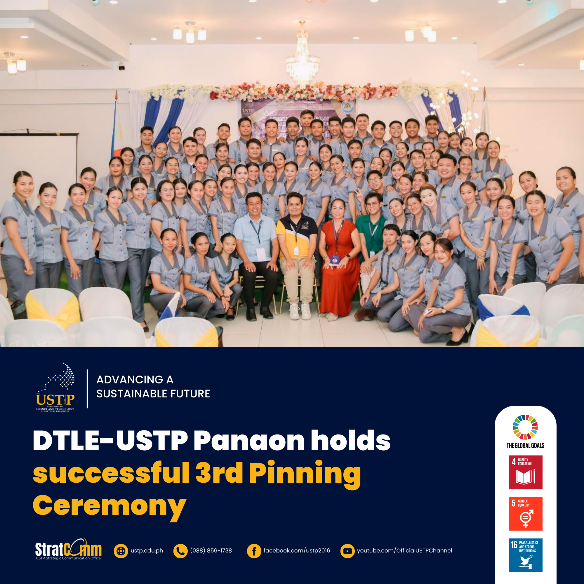 DTLE-USTP Panaon holds successful 3rd Pinning Ceremony