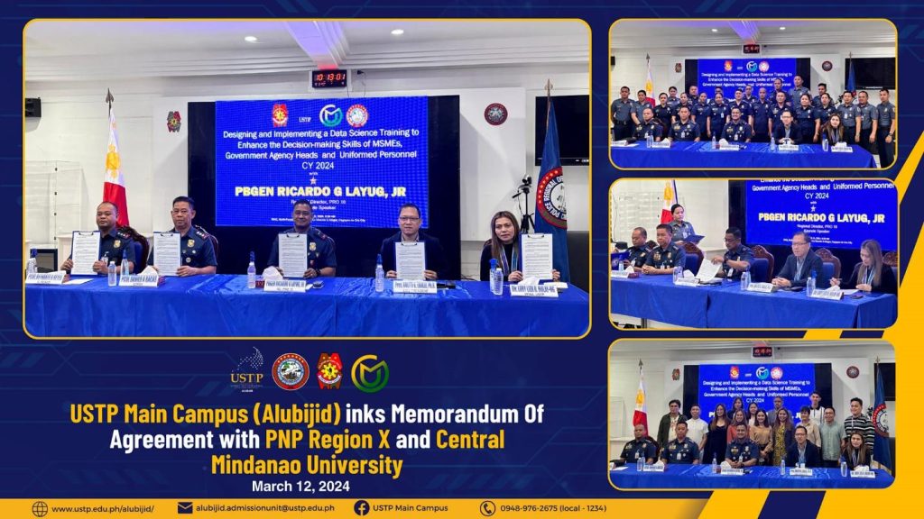 USTP Alubijid forges MOA with CMU, PNP-10 to boost digital transformation & integration 4