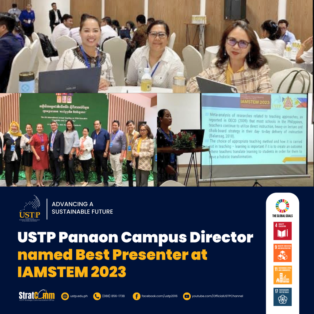 USTP Panaon Campus Director named Best Presenter at IAMSTEM 2023