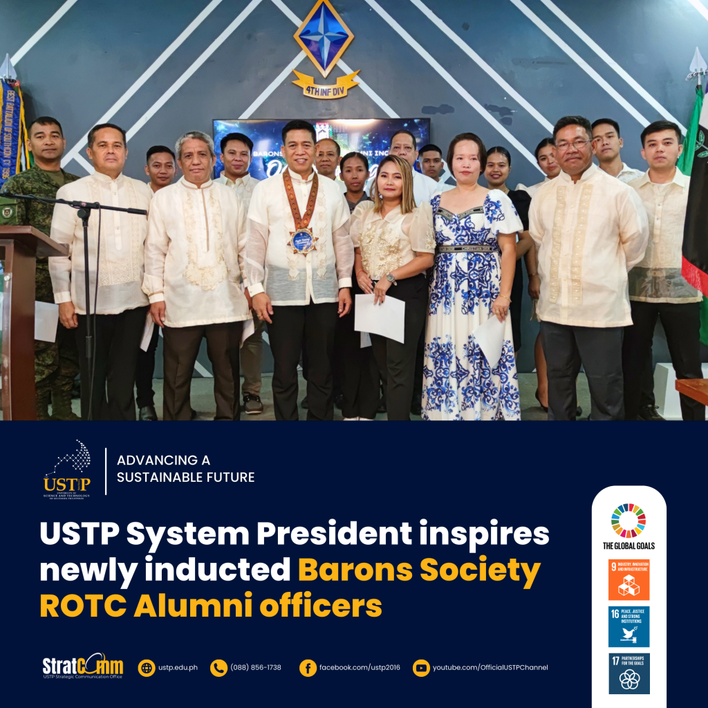 USTP System President inspires newly inducted Barons Society ROTC Alumni officers