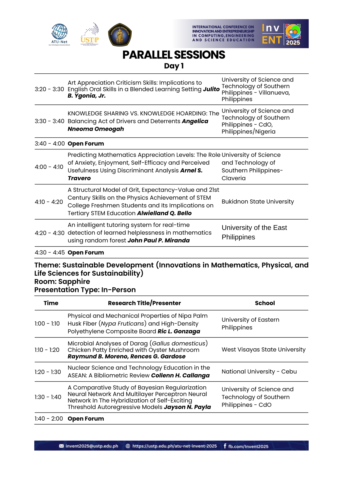2 InPerson Day 1 - Sapphire 1
