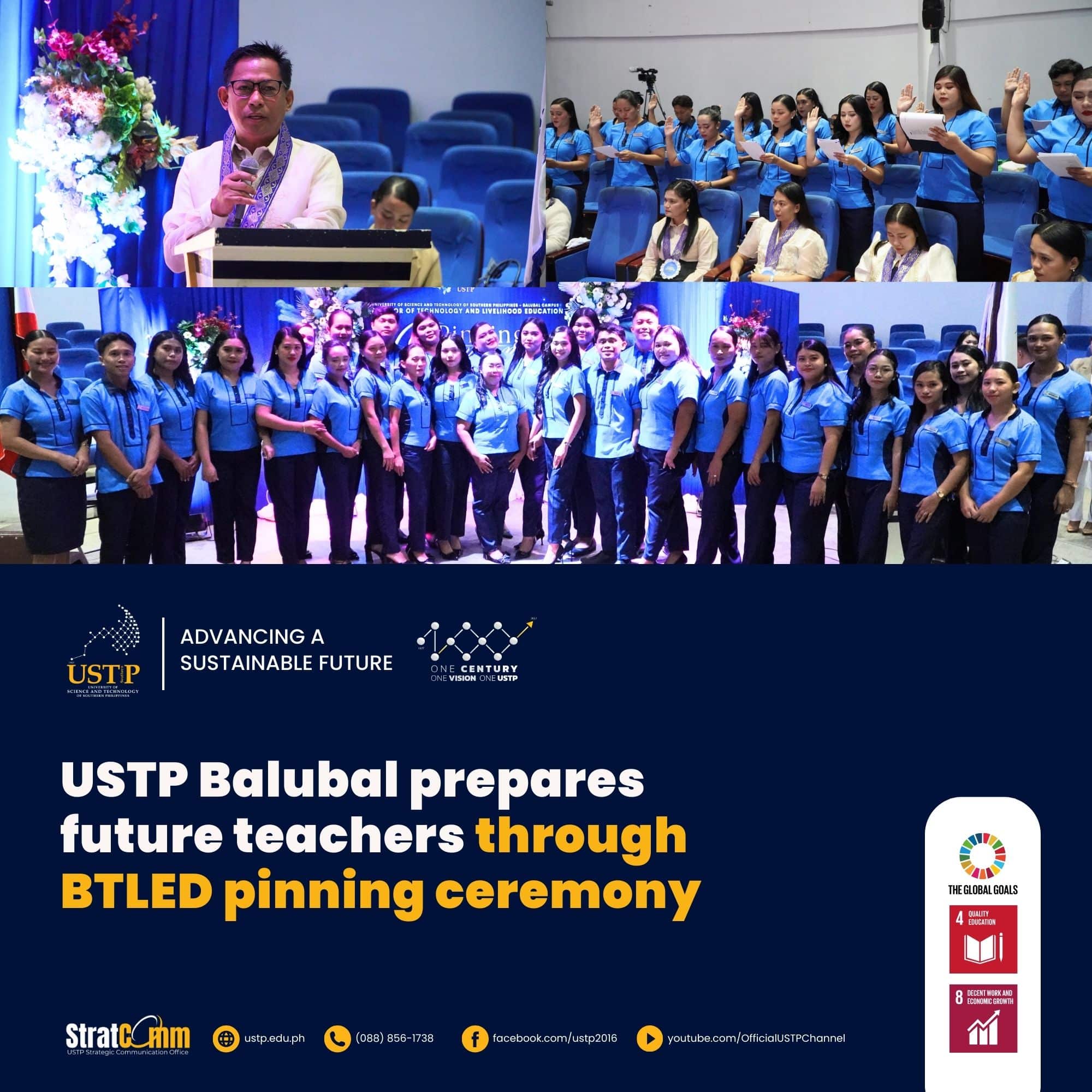 USTP Balubal prepares future teachers through BTLED pinning ceremony ...