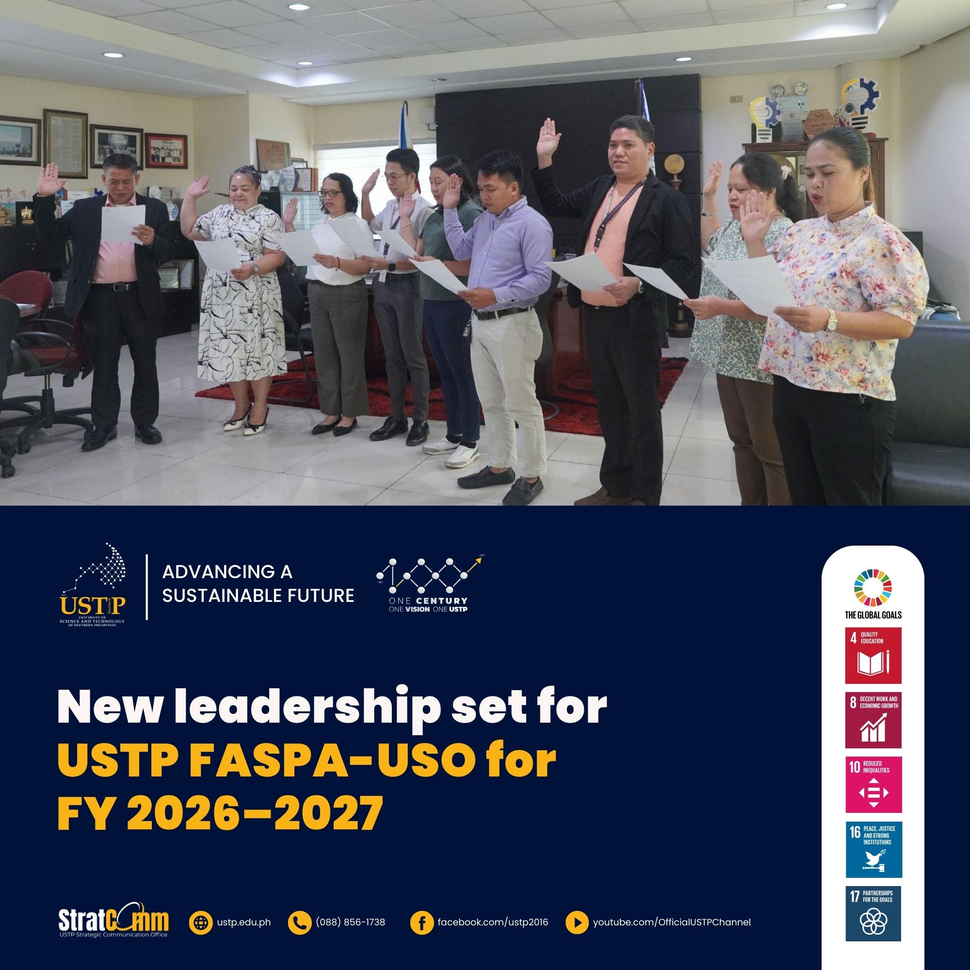 New leadership set for USTP FASPA-USO for FY 2026–2027 - University of ...